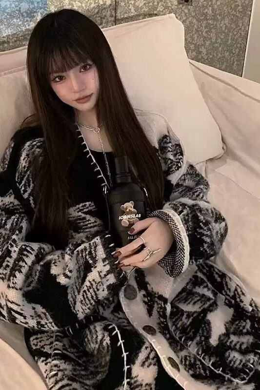法式小香风提花开衫外套女春秋款宽松设计感小众针织上衣M312P65,女装短外套,星座1013-2