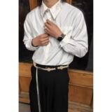 春秋简约衣领提花白色衬衫男女高级小众休闲内搭长袖衬衣C483P35，男装衬衫，星座1013-2