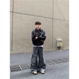 嘻哈风刺绣珍珠菱格棉服夹克男复古街头休闲加厚保暖外套MY933P95，男装棉衣，星座1013-2