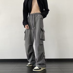 工装裤女春秋2024新款降落伞休闲阔腿高腰显瘦美式运动裤 K978P60图片