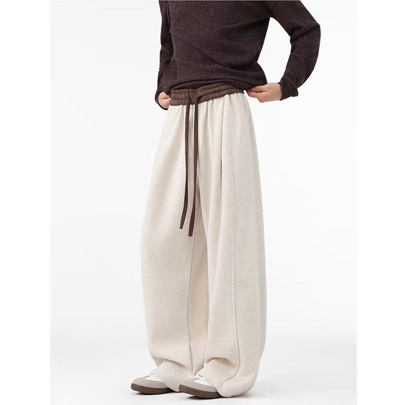 大码冰丝山本阔腿裤女夏季款胖mm宽松垂感慵懒凉凉休闲裤K400P55，男装休闲裤，星座1013-2