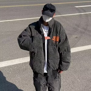 冬款青少年港风男士棉衣外套宽松休闲小熊面包服棉服 MY885P95图片