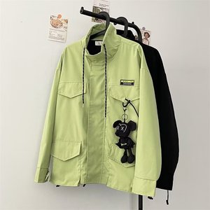 夹克男外套秋季款潮流工装男士港风宽松衣服玩偶挂件潮 JK352P50图片
