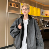 假两件外套男夏季百搭pu皮纹理夹克复古高街痞帅情侣上衣JK638P80，男装夹克，星座1013-2