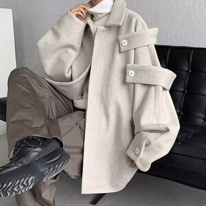 外套男高级感冬季设计感dk毛呢大衣短款德系那不勒斯风衣 F890P65图片