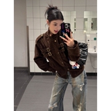 美式cleanfit拼接设计仿麂皮高级感夹克男女短宽早秋外套JK318P80，男装夹克，星座1013-2