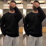 秋季简约设计潮流拼接圆领卫衣男士修身百搭时尚休闲上衣W271P38，男装卫衣，星座1013-2