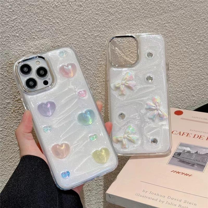 滴胶立体蝴蝶结宝石适用iphone14手机壳苹果15promax可爱13新款12