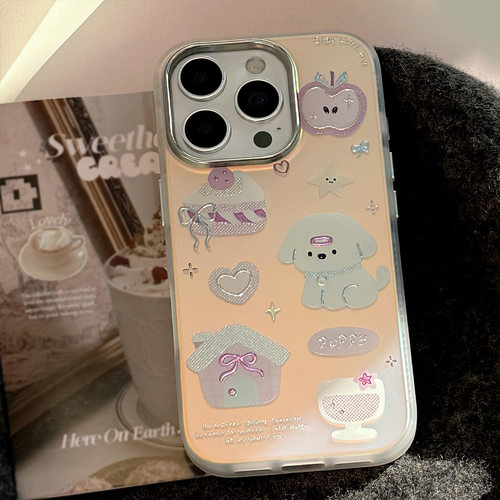 鎏金卡通甜品小狗适用iphone15手