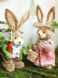 Соломенный кролик, украшения в виде животных, украшение для детского сада, растение, угол, озеленение, двор, окно, сцена, уличный макет, реквизит