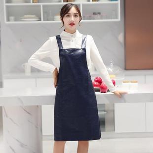 女士加厚pu软皮防水防油坎肩式 围裙厨房饭店餐饮专用免洗工作围腰