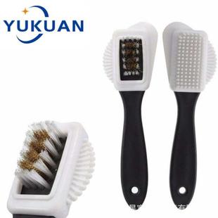 刷去污翻毛刷子铜丝刷皮鞋 粉多功能三面鞋 油刷 清洁刷鞋 绒面麂皮鞋