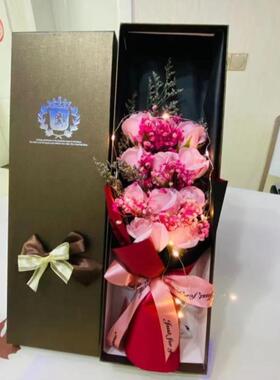 高档礼盒包装盒玫瑰盒花束加厚套二长方形花店装花盒空盒