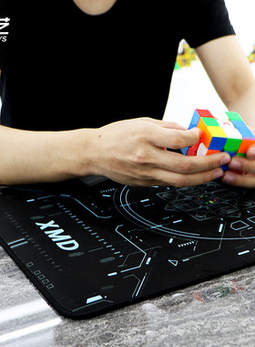 奇艺魔方垫原力觉醒垫魔方速拧速叠杯垫厚实顺滑垫魔方格黑色垫子