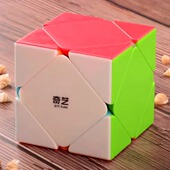 奇艺实色非贴纸斜转魔方异形魔方益智顺滑专业比赛魔方玩具