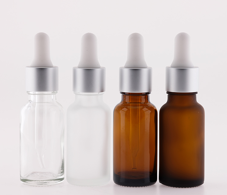 diy20ml透明磨砂棕色玻璃精油瓶