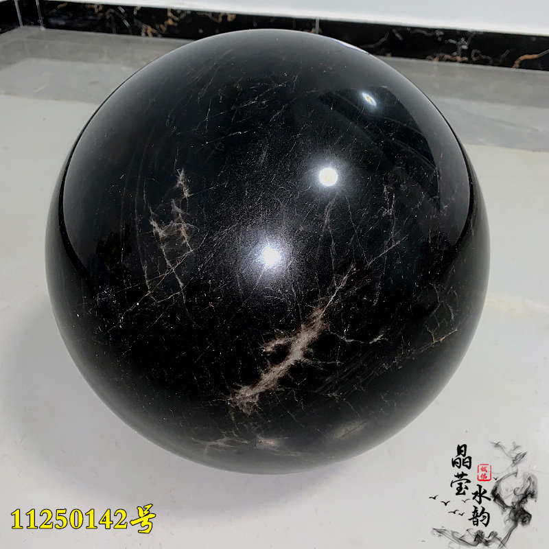 原石打磨天然一物一图水晶球摆件