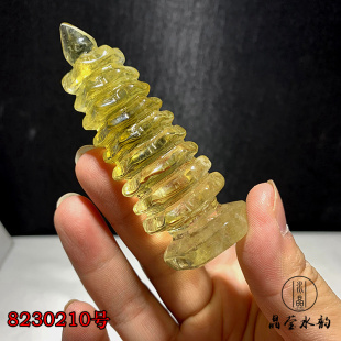 一物一图 天然黄水晶文昌塔摆件 原石雕刻 黄晶文昌塔 7层9层11层