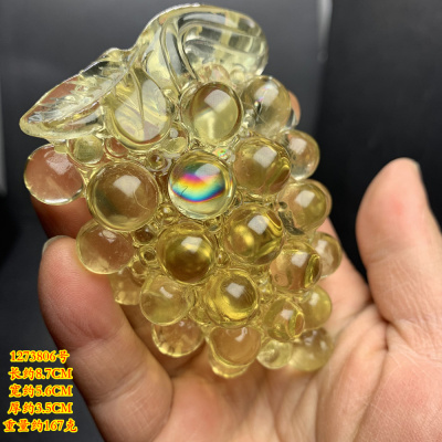 黄水晶葡萄天然黄水晶手工雕刻
