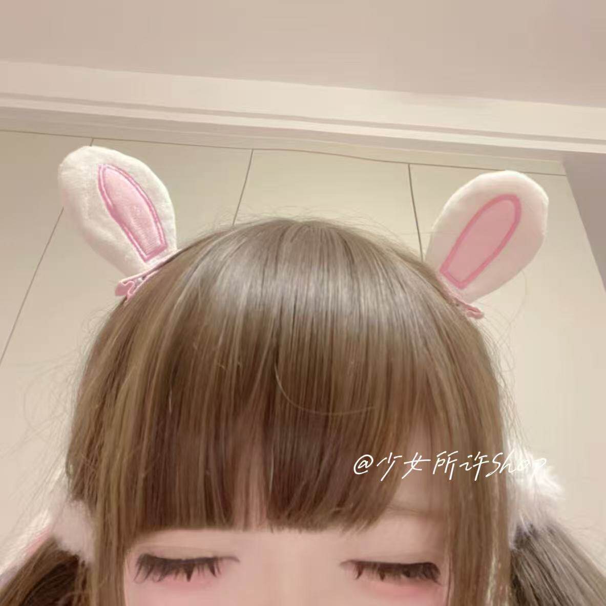 Lolita毛绒耳朵发夹软妹夹头饰少萝可爱猫耳兔耳草莓爪爪对夹发饰