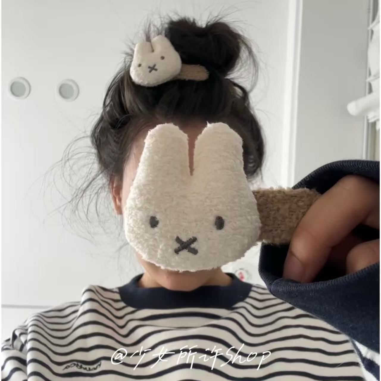 可爱兔子发夹侧边夹甜美百搭