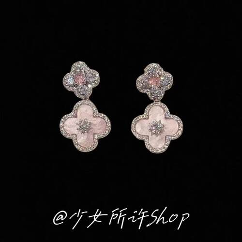 Vintage古着四叶草耳钉