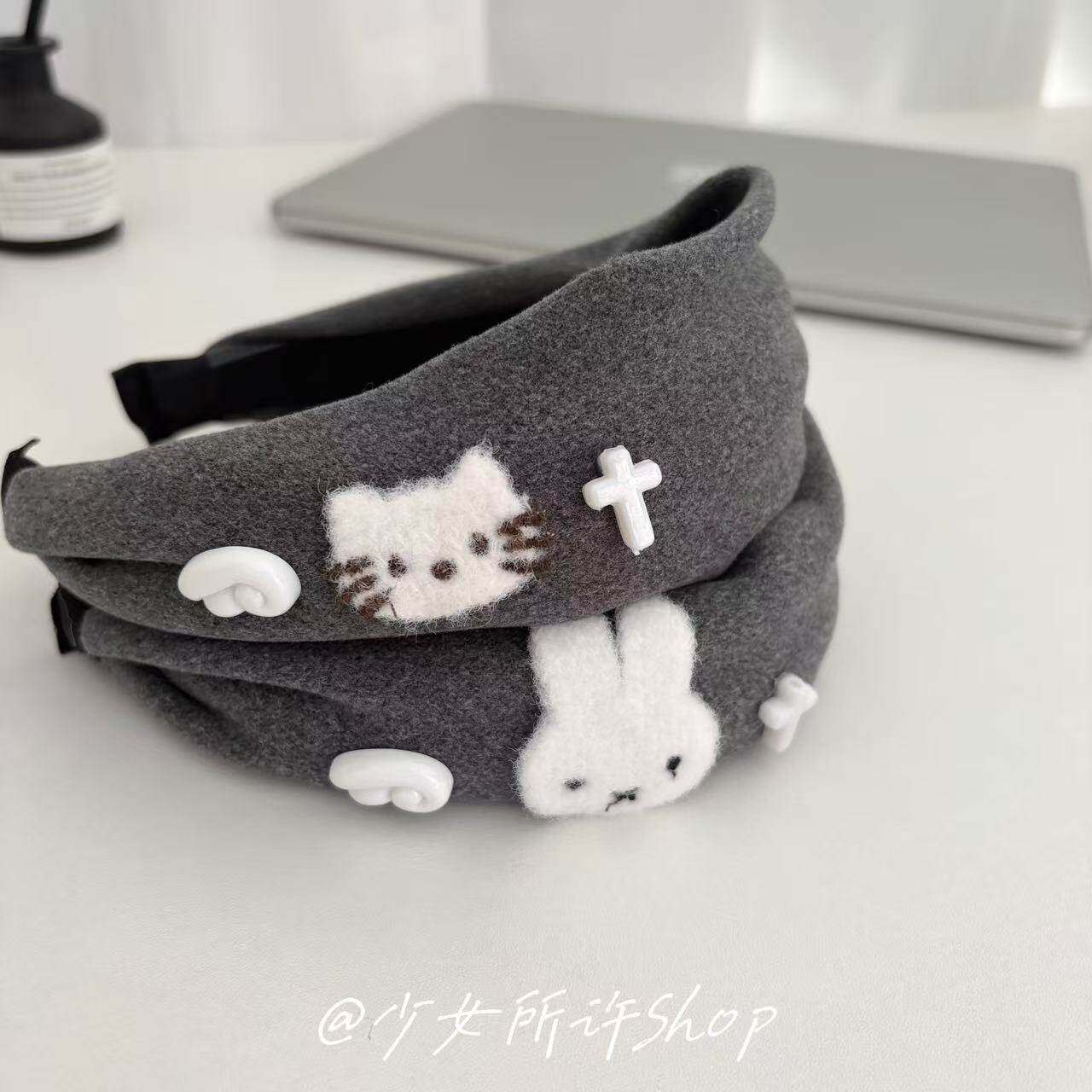 天使米菲兔KT韩系灰色宽边发箍可爱少女头饰发卡通头箍发饰ins,饰品/流行首饰/时尚饰品新,发饰,淘宝优惠券,粉丝福利购,淘宝优惠卷