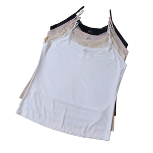 凉爽冰丝女修身 蕾丝V领 肩带可调节 纤尔姿9033 内搭打底吊带背心