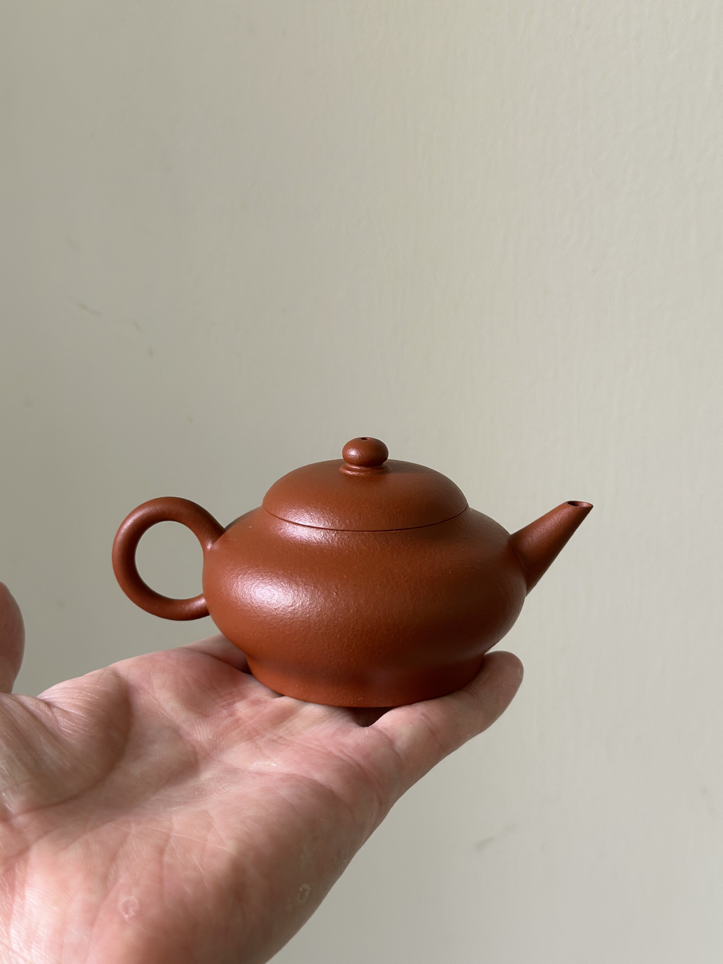 林卫东纯手工原矿紫砂壶 摹古水平 潮州朱泥手拉壶 工夫茶小壶