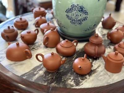 特价早期全手工手拉朱泥壶 功夫茶壶 紫砂壶蔡铿柱贤贵河汉彬作品