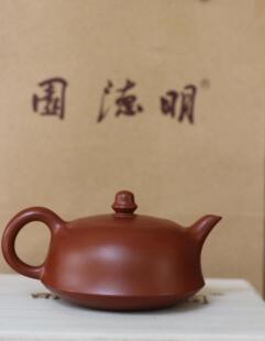 一泡而红 明德园玲珑壶 开园纪念版 潮州谢华工作室纯手拉壶 朱泥
