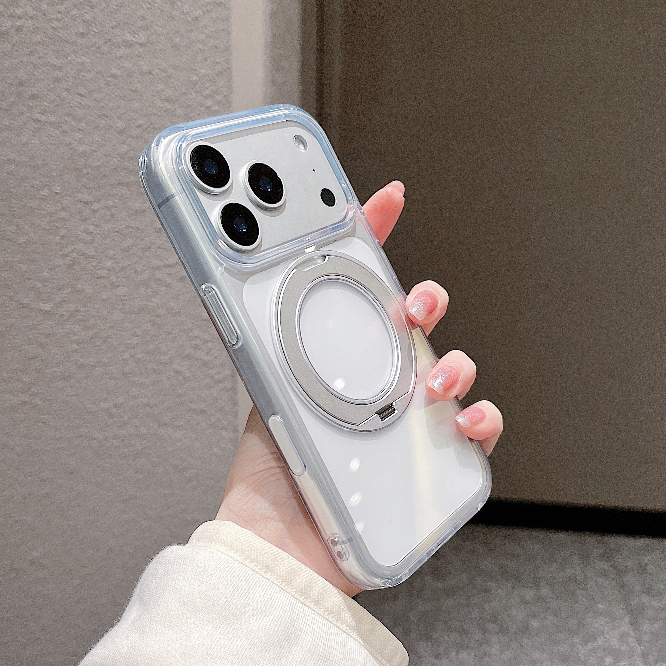 大孔360度旋转支架防摔壳高级适用于苹果17Pro/iphone18promax手机壳磁吸支点壳16/15/14/13支架款