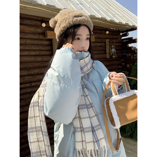 C8869#美式街头立领羽绒棉服女冬季新款复古宽松加厚保暖外套潮