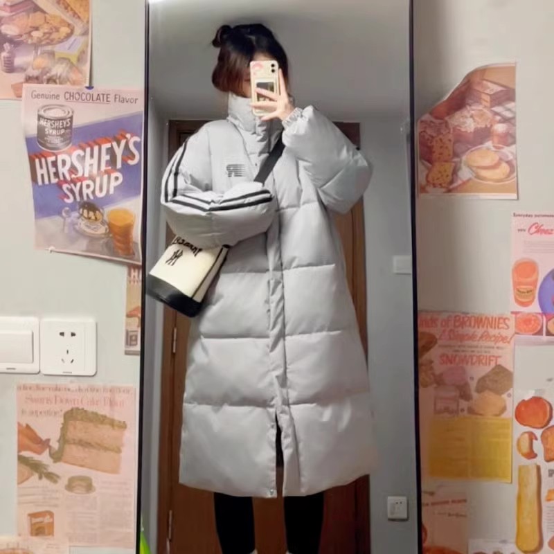 C8865#中长款羽绒棉衣棉服女2025冬新款过膝宽松大码加厚棉袄外套
