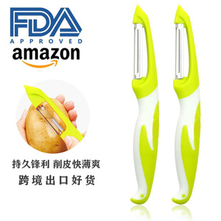 厨房一字型削皮刨片器 不锈钢瓜果削切刨片刀 果皮刨子果皮刀FDA