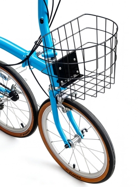 小布a c line半圆复古折叠自行车前筐篮买菜书包蓝d5d7d10购物篮