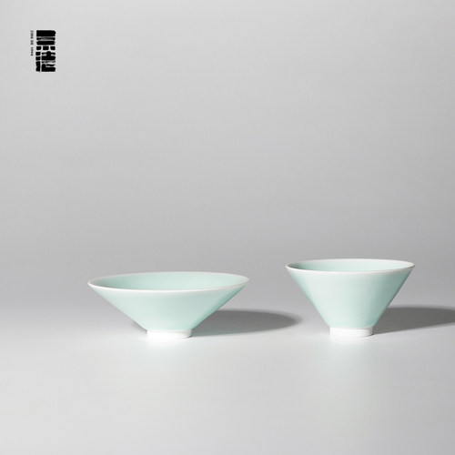 景德1004全手工原矿釉淡绿茶杯