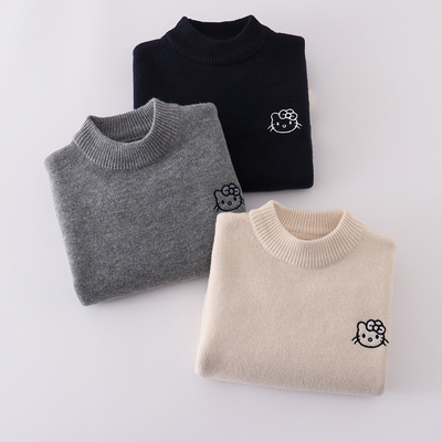 男女童秋冬新款加厚保暖圆领毛衣