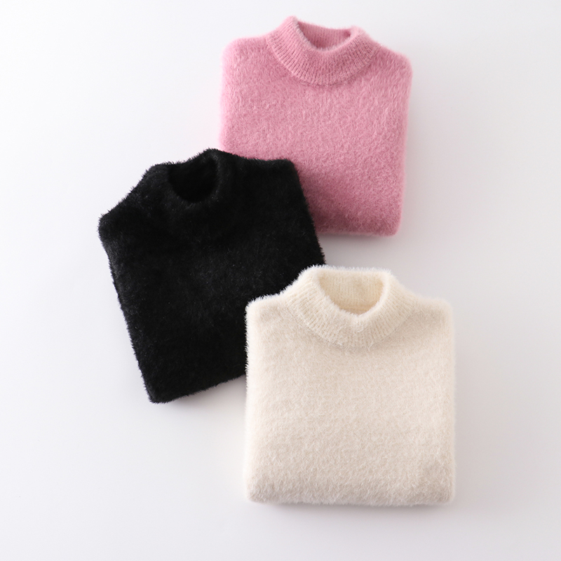 儿童水貂绒毛衣一体绒加厚打底衫