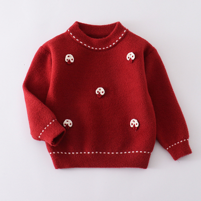 女童冬款加绒加厚毛衣儿童打底衫