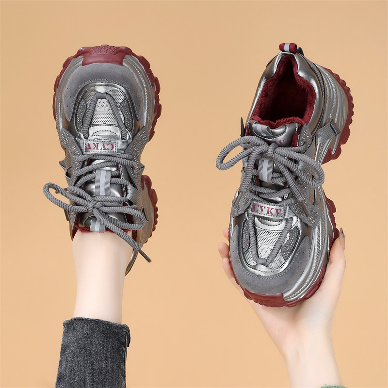 真皮厚底老爹鞋2026春季新款小个子显高显瘦网红爆款运动休闲鞋女,女鞋,老爹鞋,淘宝优惠券,粉丝福利购,淘宝优惠卷