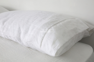 法国进口亚麻外贸原单纯亚麻枕套信封式工艺枕套 48*74cm单个价格