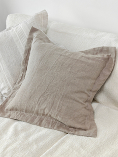 法国进口雨露麻客厅沙发卧室床头靠垫抱枕套无染色不含芯