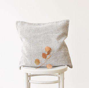 水洗纯汉麻条纹色织抱枕靠垫套爽滑抑菌