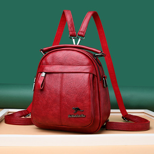 热卖 真皮多功能双肩包女2025百搭休闲斜跨单肩包手提妈妈简约包软