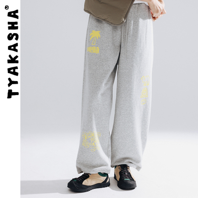 TYAKASHA塔卡沙男女情侣款款裤子2025秋冬新款灰色长裤保暖长裤
