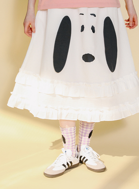 TYAKASHA塔卡沙X PEANUTS半裙女2025夏季新款白色半裙长裙