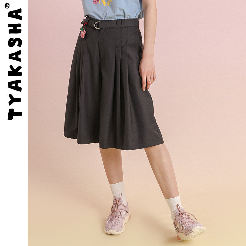 TYAKASHA塔卡沙 水果贴系列2020夏季新款裤子女宽松休闲百搭裙裤
