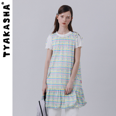 TYAKASHA塔卡沙裙子女小众设计背心裙复古轻薄A字连衣裙女娃娃裙