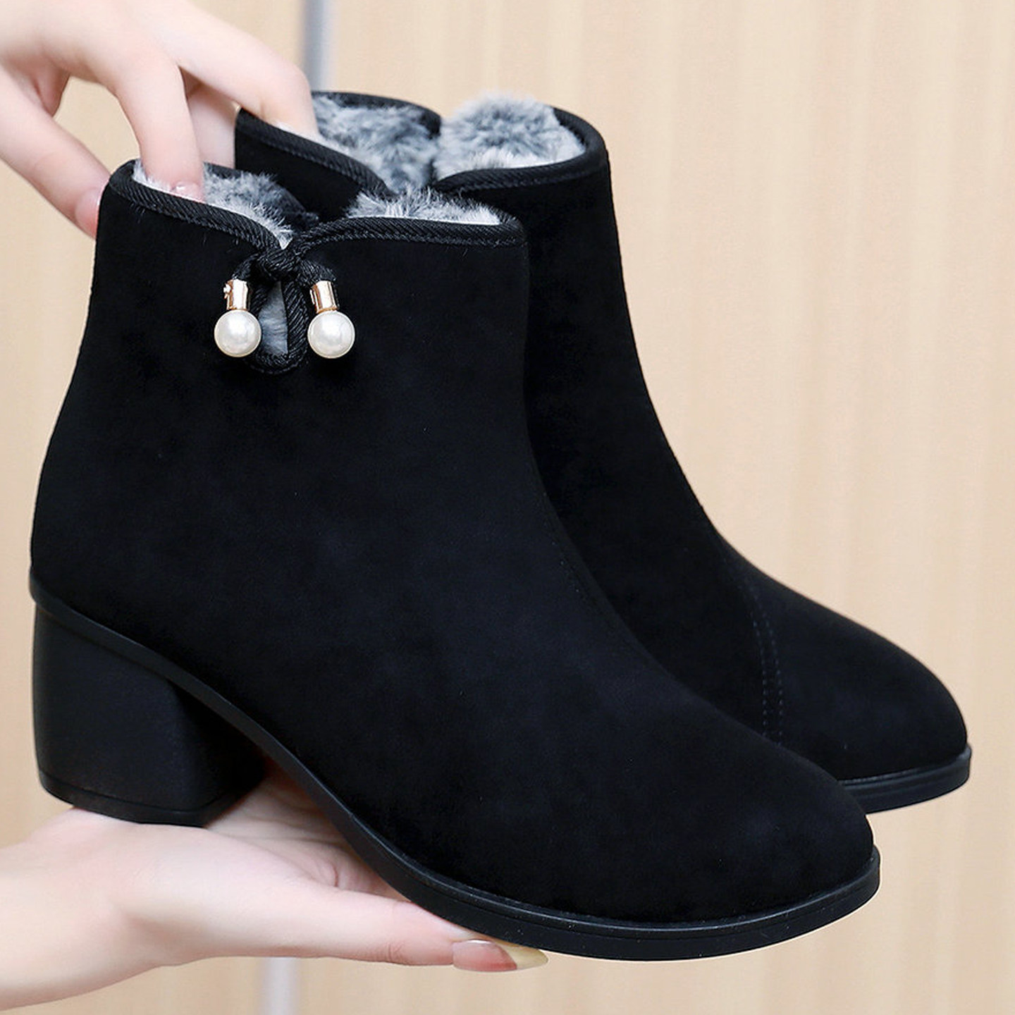 冬季老北京布鞋女鞋加绒加厚保暖妈妈鞋中老年防滑软底休闲短靴子,女鞋,时装靴,淘宝优惠券,粉丝福利购,淘宝优惠卷